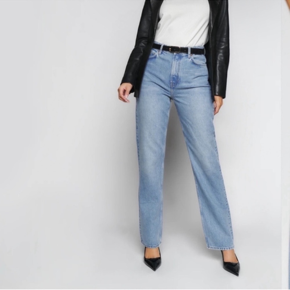 Reformation Light Blue Straight Leg Jeans